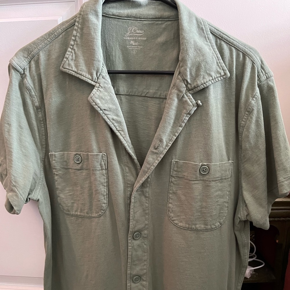J. Crew slub cotton camp collar button up